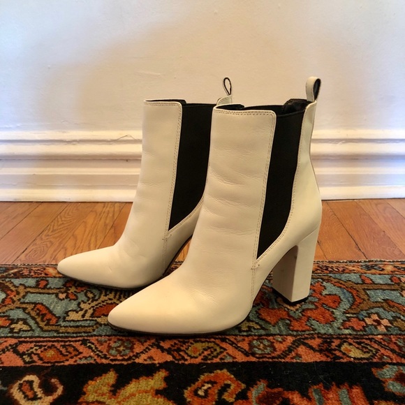 Vince Camuto Shoes - Vince Camuto leather double gore heeled booties